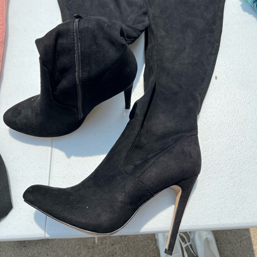 Black Thigh High Heels